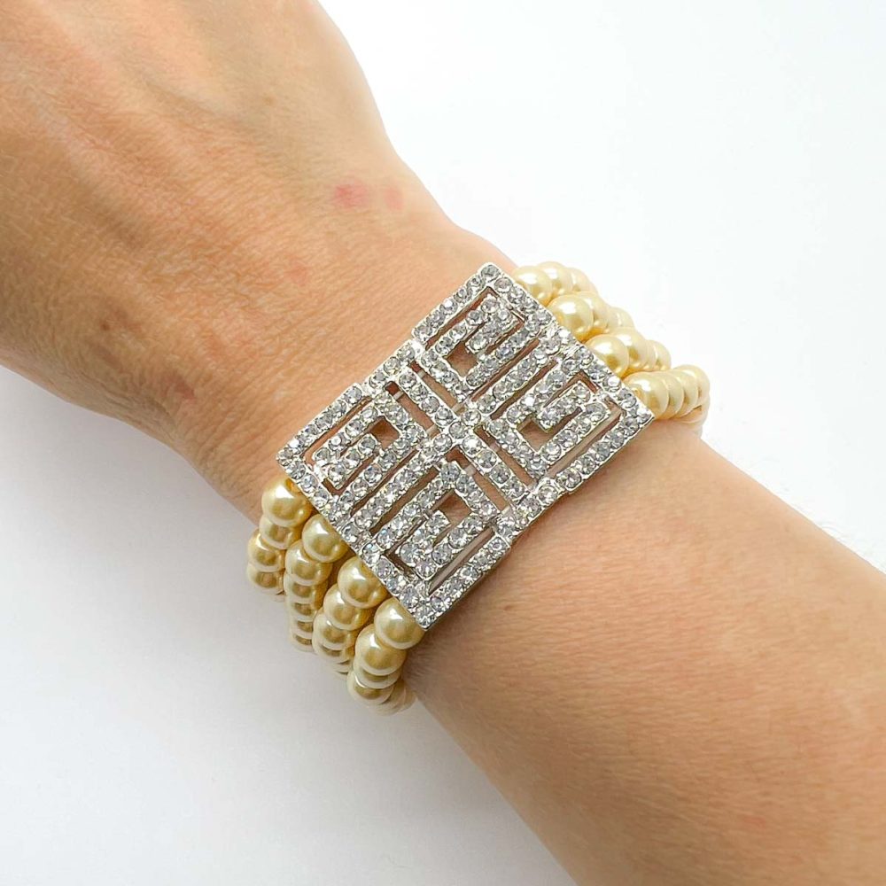 Deco Inspired Pearl Bracelet