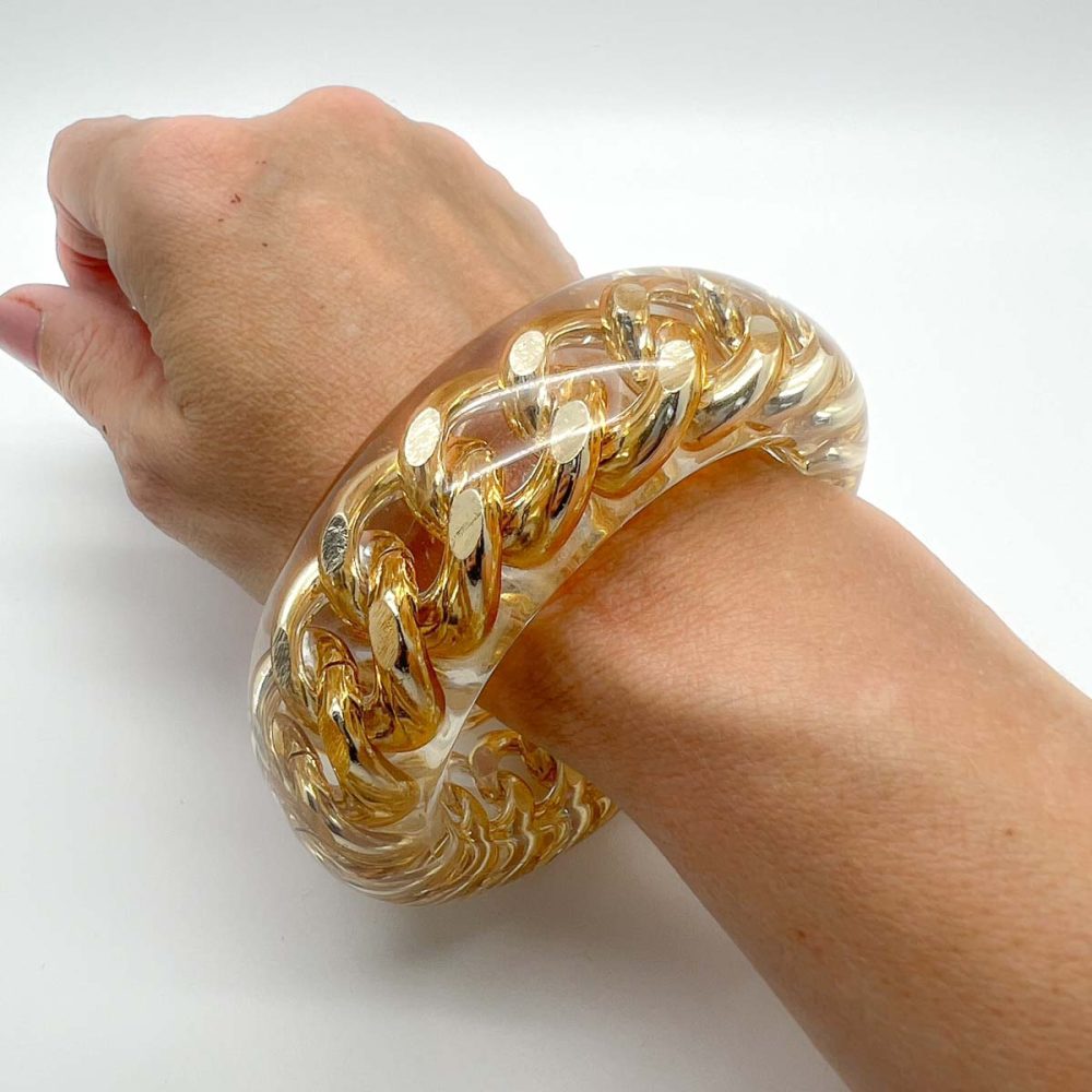 Gold Chunky Chain Bangle