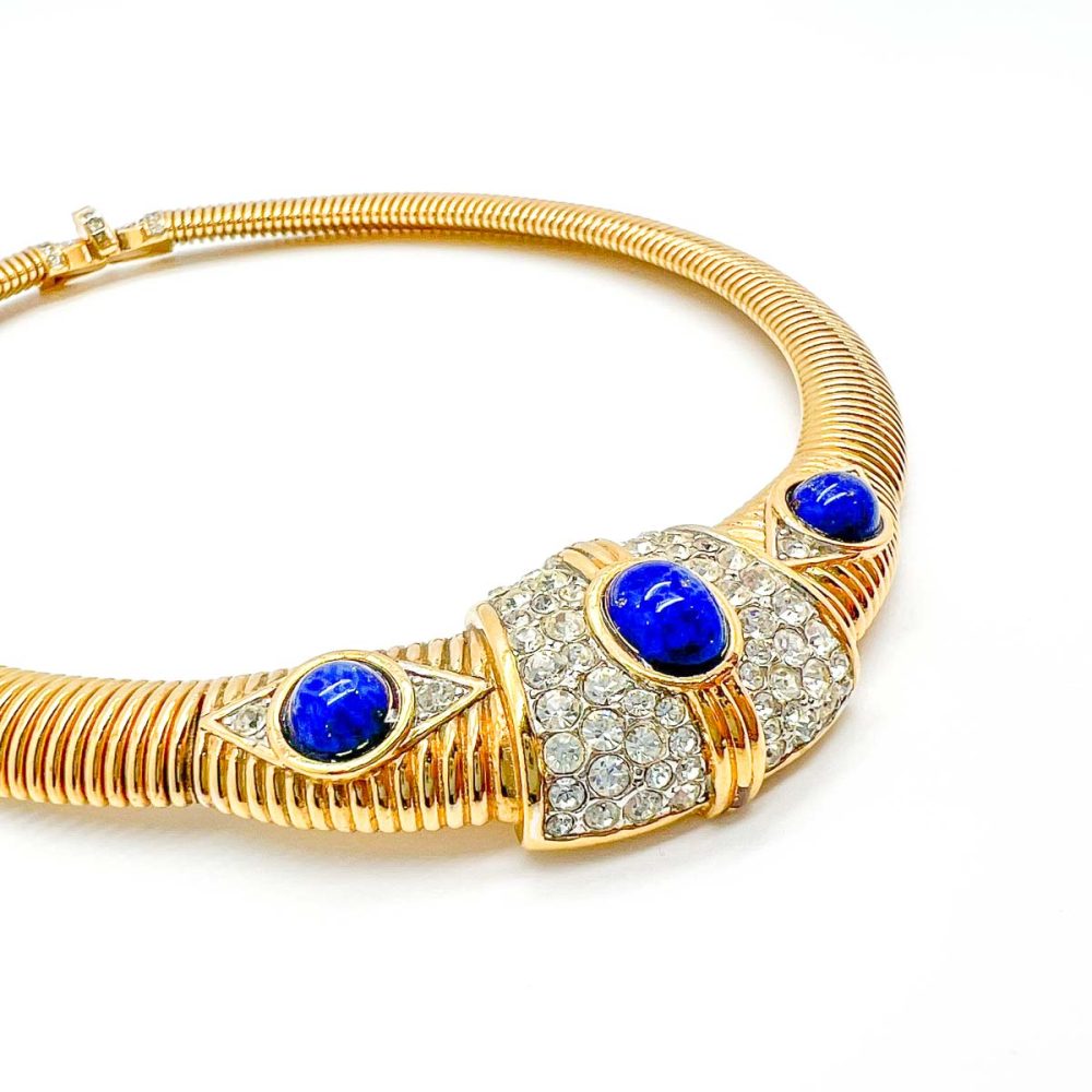 Vintage Lapis Gaspipe Necklace