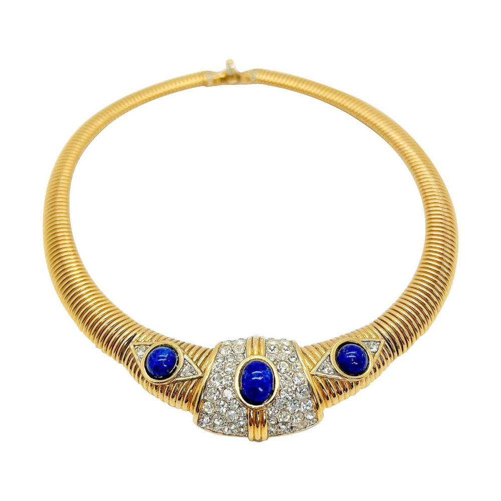 Vintage Lapis Gaspipe Necklace