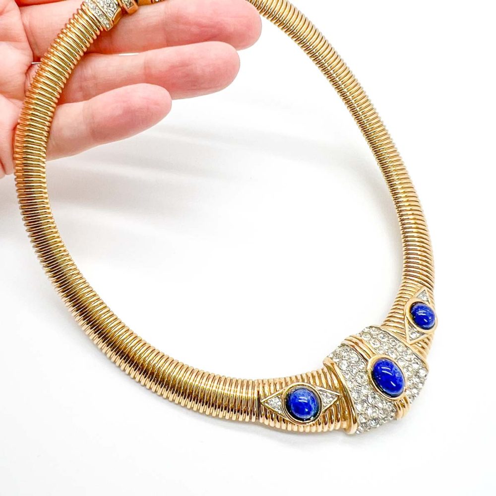 Vintage Lapis Gaspipe Necklace