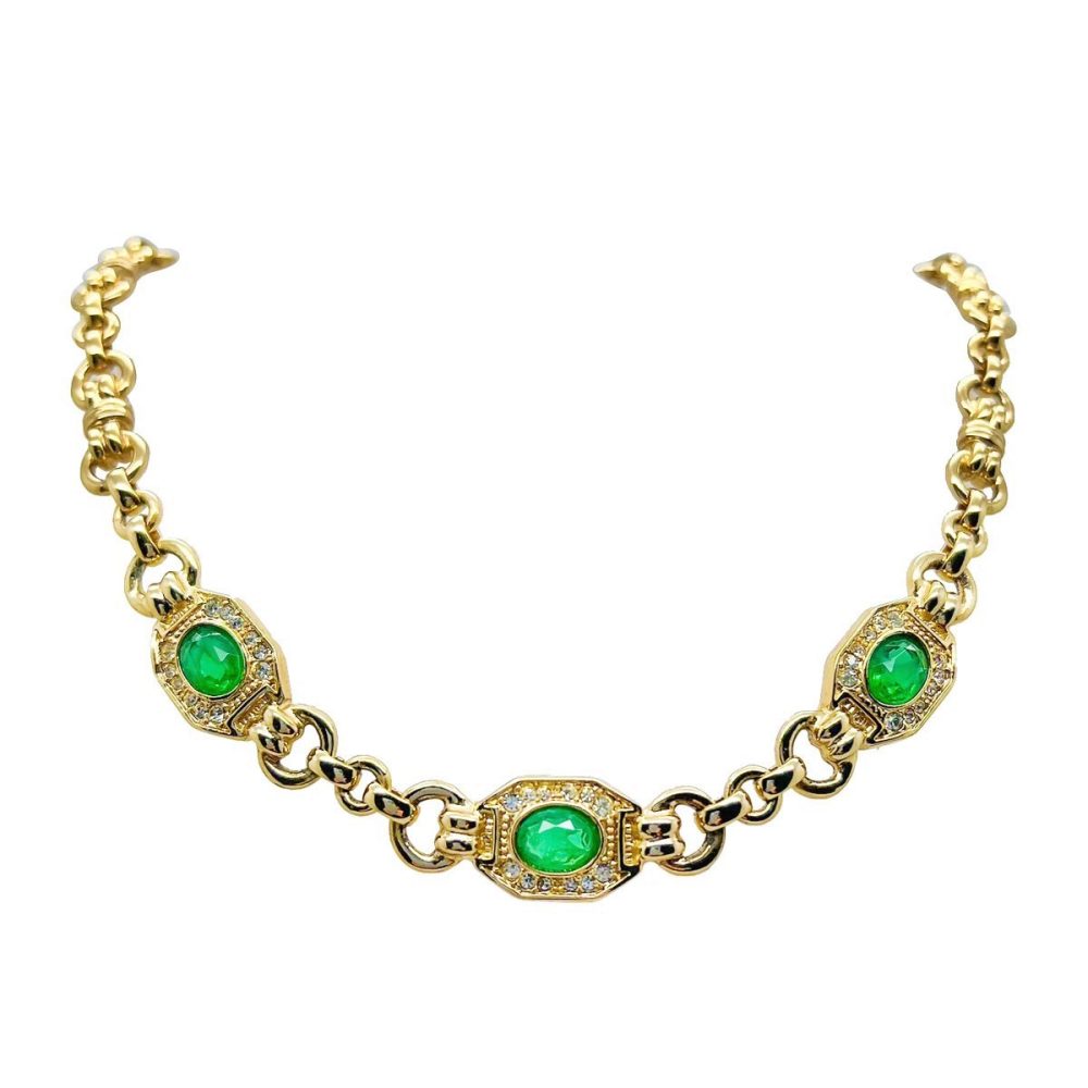 Vintage Grosse Emerald Crystal Necklace