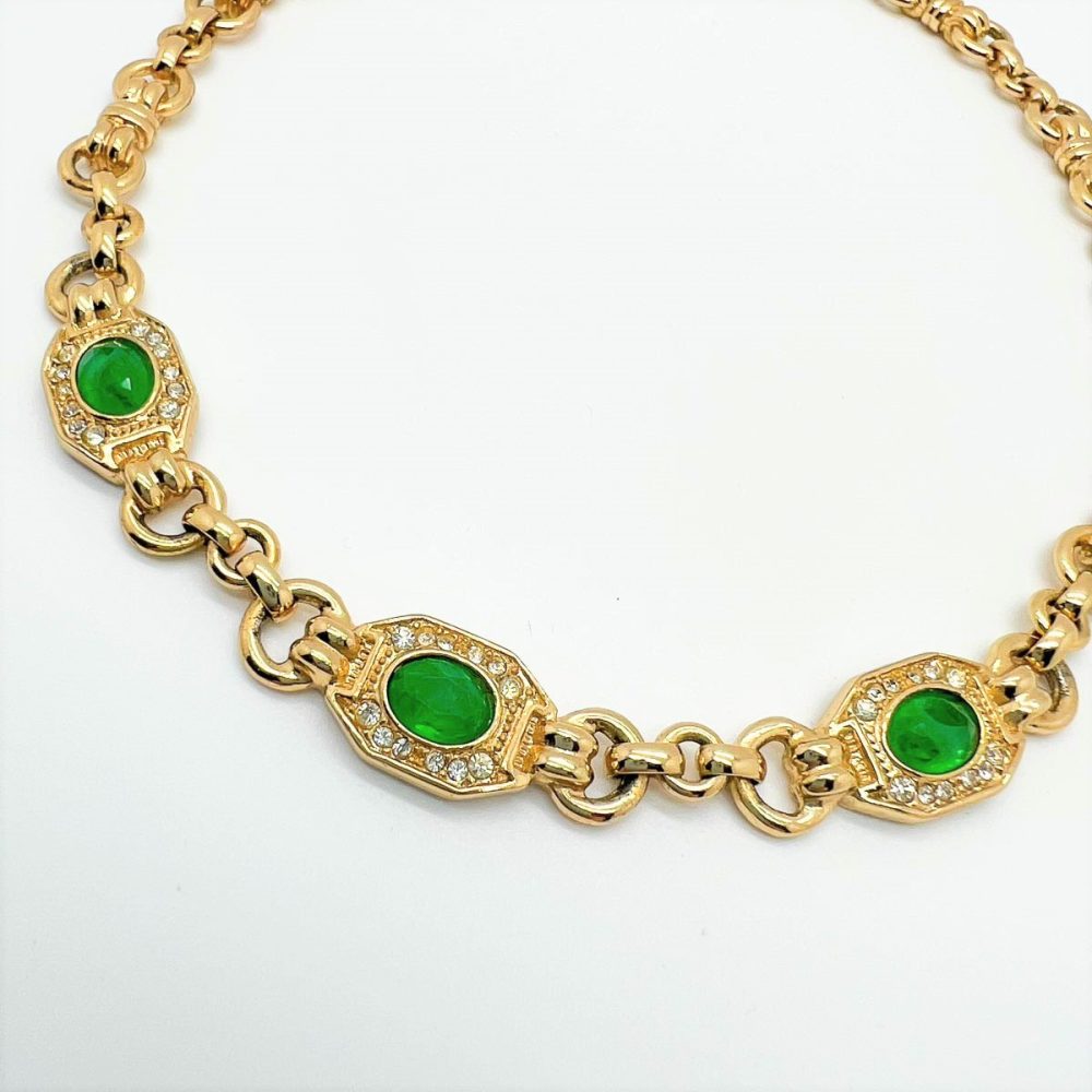 Vintage Grosse Emerald Crystal Necklace