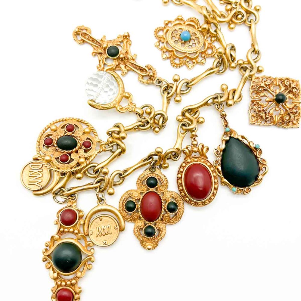 Vintage Donna Karen Logo Charm Chain