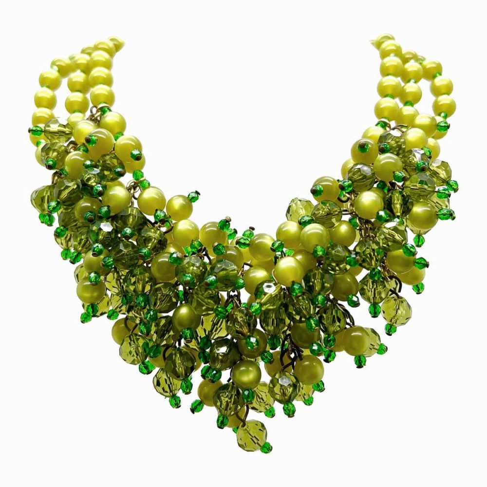 Vintage Lime Cascade Necklace