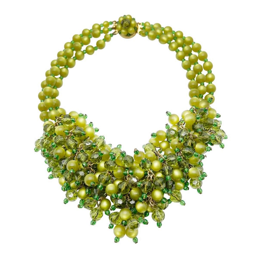 Vintage Lime Cascade Necklace