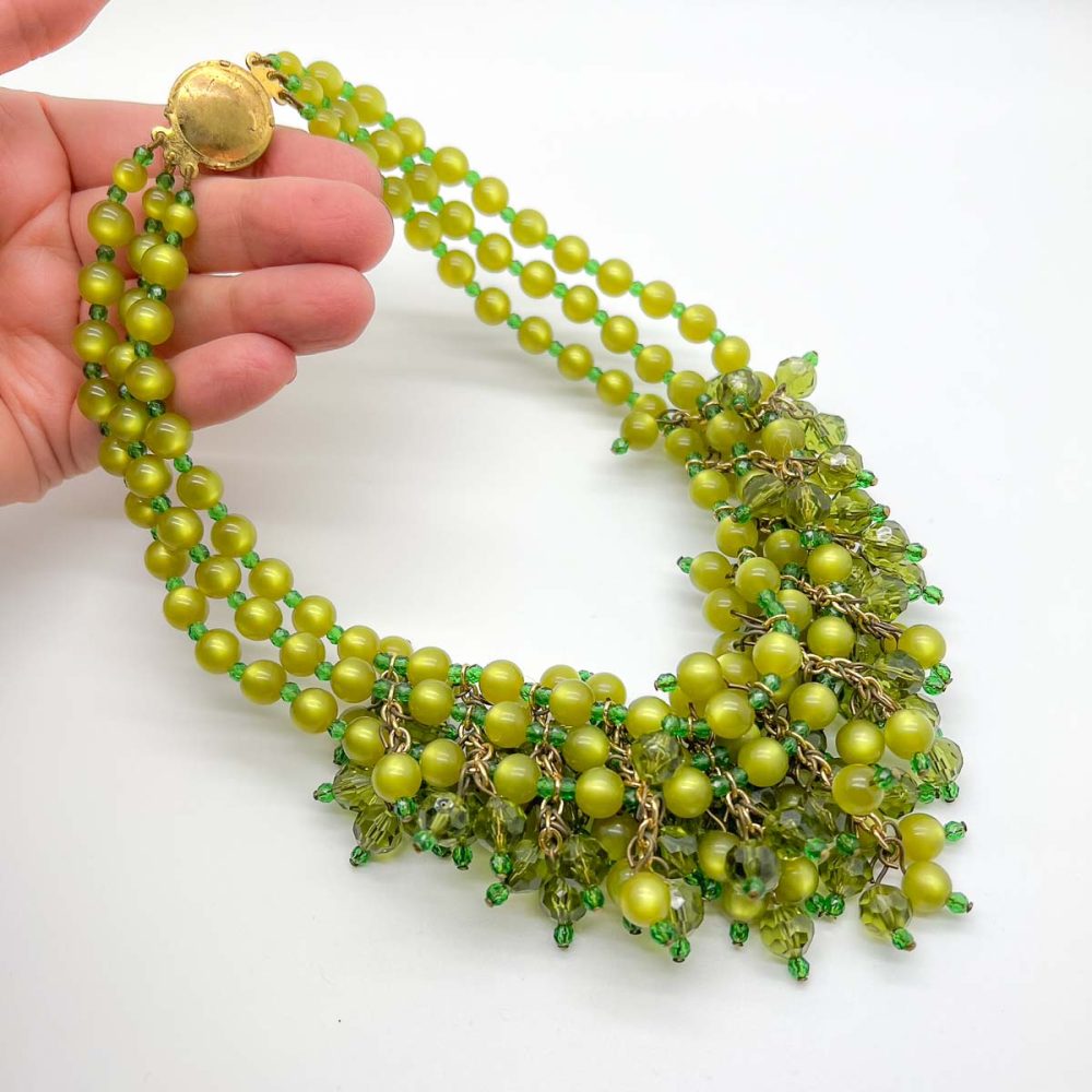 Vintage Lime Cascade Necklace