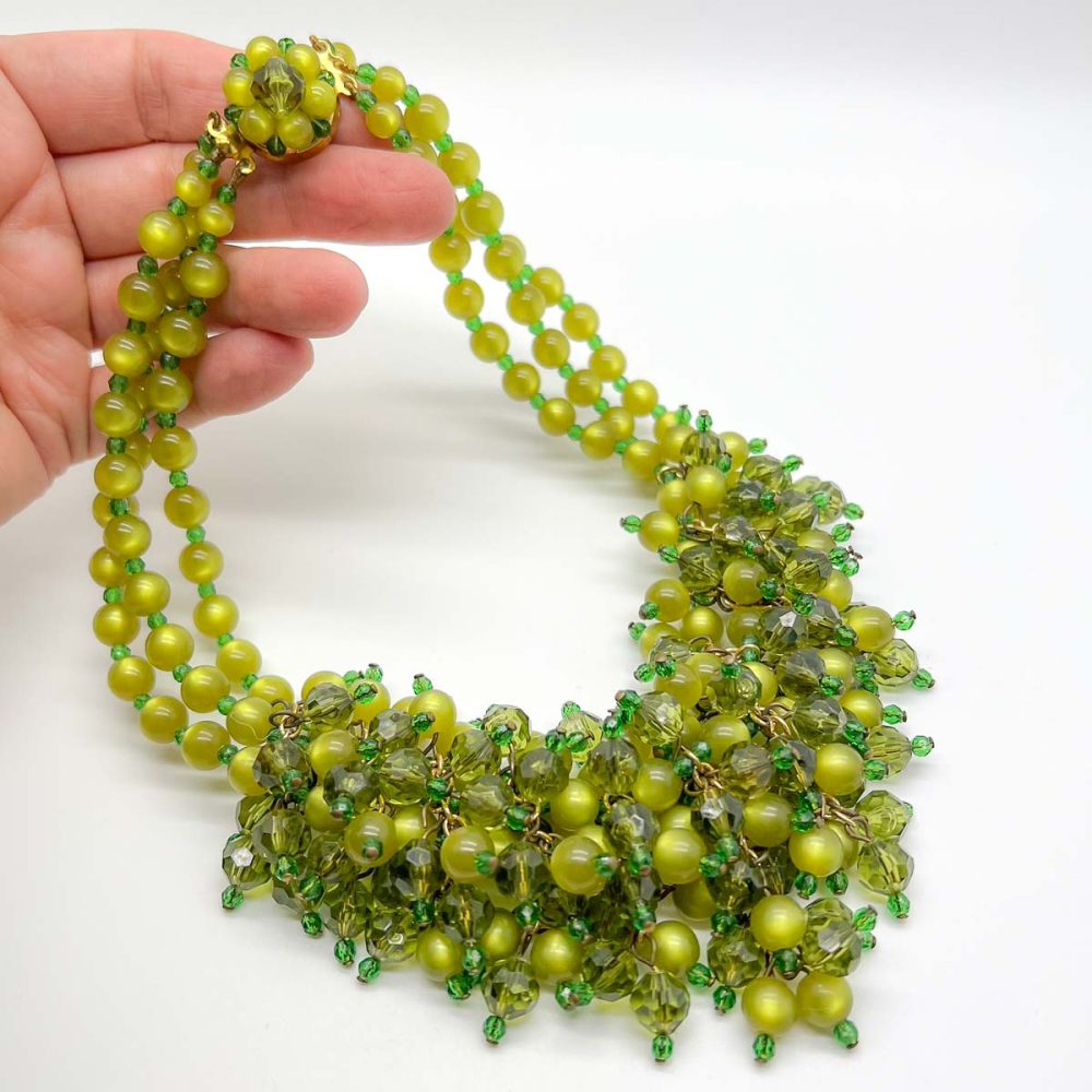 Vintage Lime Cascade Necklace