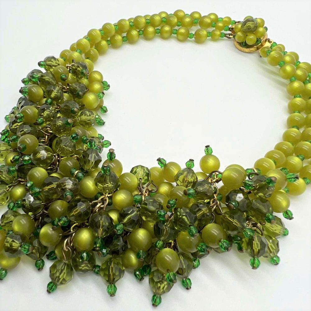 Vintage Lime Cascade Necklace