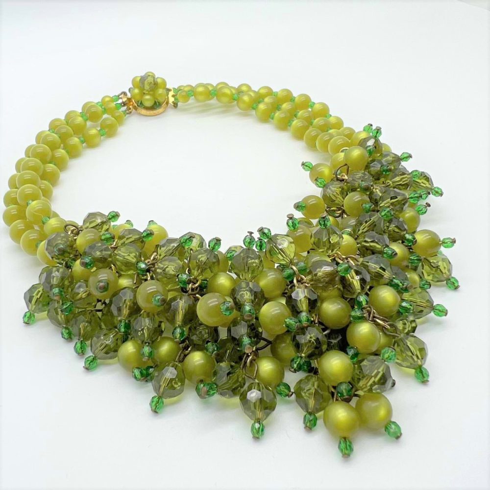 Vintage Lime Cascade Necklace
