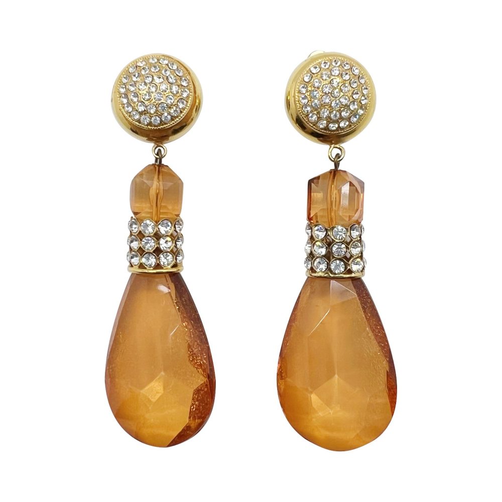 Vintage Amber Drop Earrings