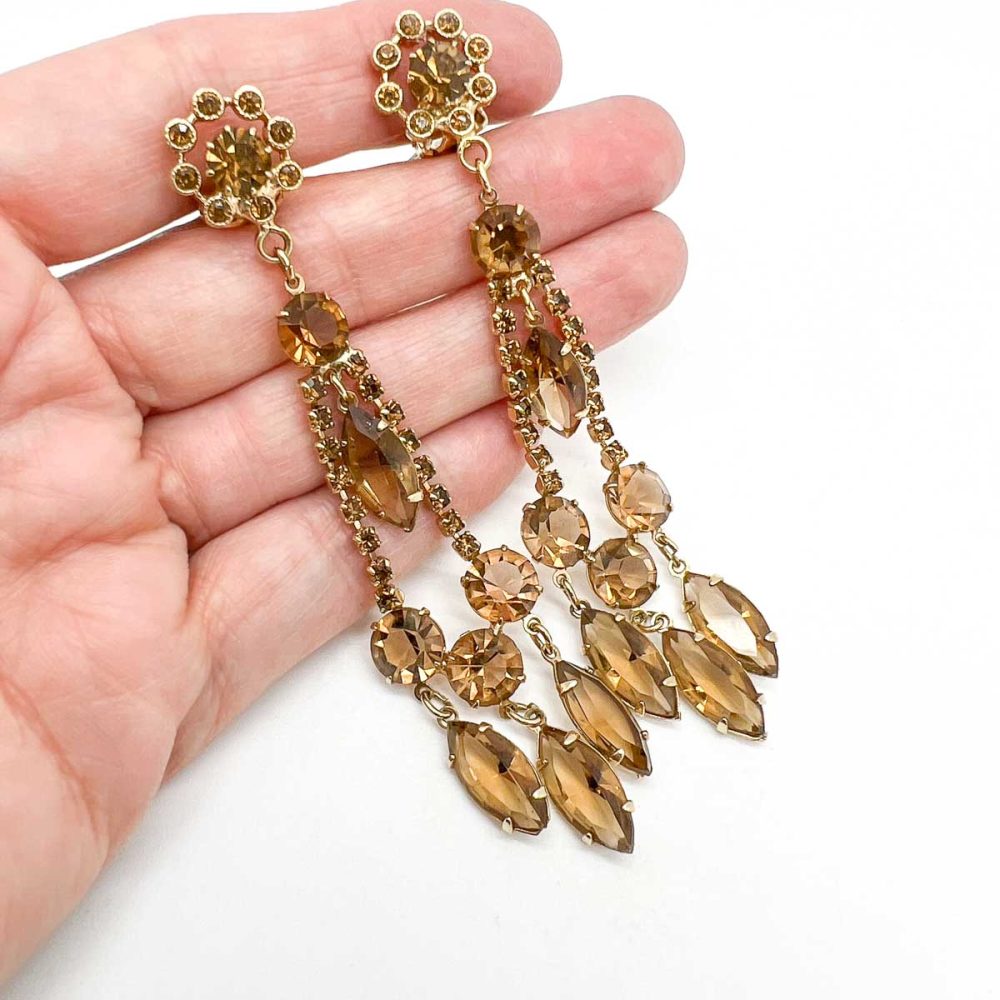 Vintage Topaz Crystal Earrings