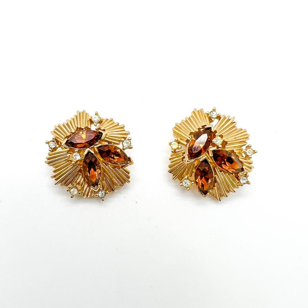 Vintage Trifari Modernist Topaz Parure