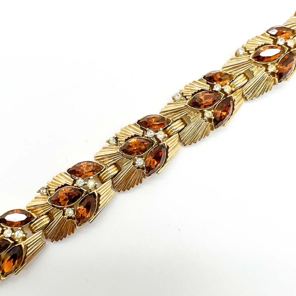 Vintage Trifari Modernist Topaz Parure