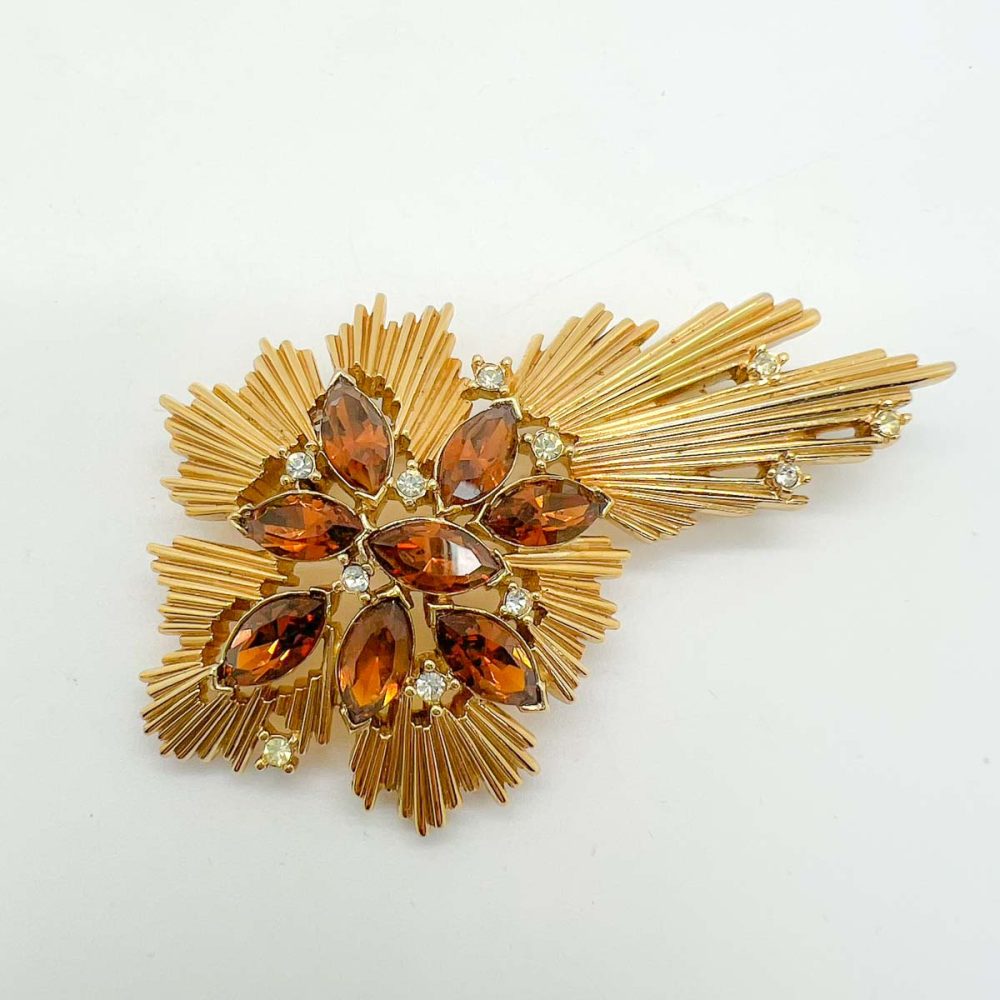 Vintage Trifari Modernist Topaz Parure
