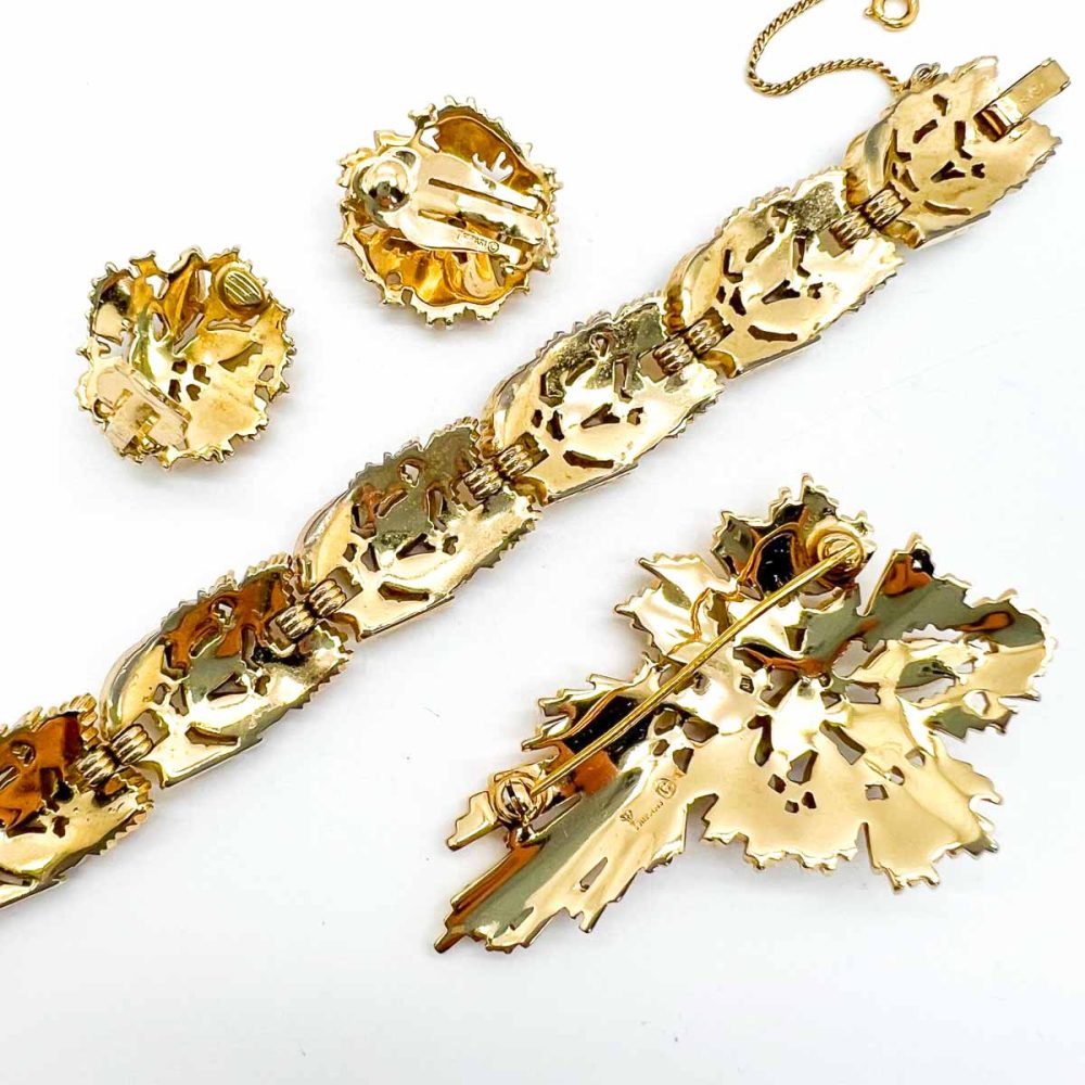 Vintage Trifari Modernist Topaz Parure