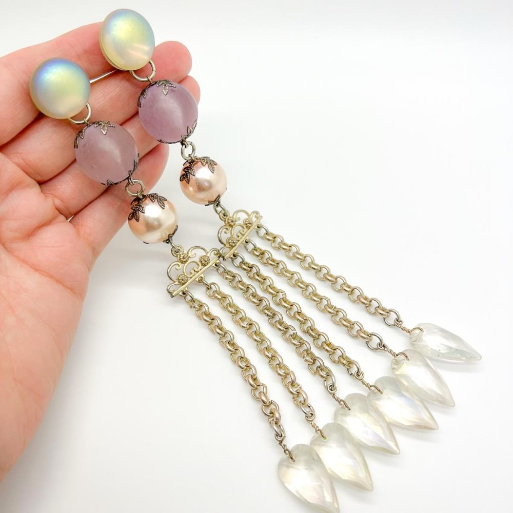 Vintage Pastel Shoulder Duster Earrings