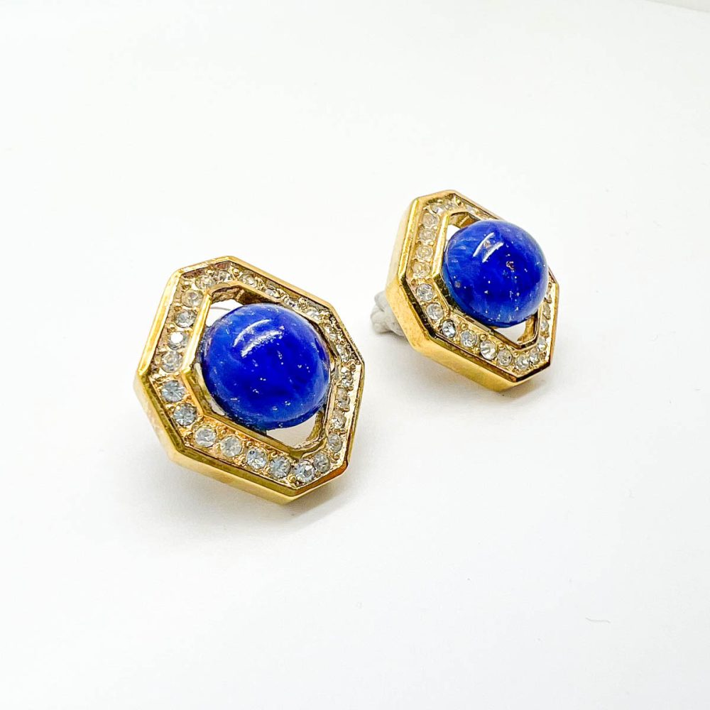 Vintage Dior Lapis Earrings