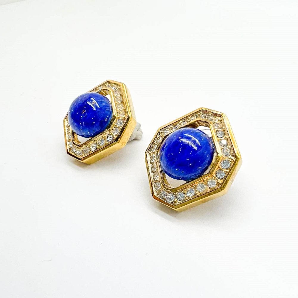 Vintage Dior Lapis Earrings