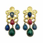 Jennifer Gibson Jewellery 1557 (2) Vintage Ungaro Statement Cabochon Earrings