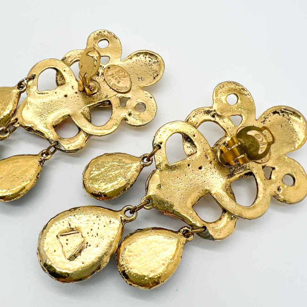 Vintage Ungaro Statement Cabochon Earrings