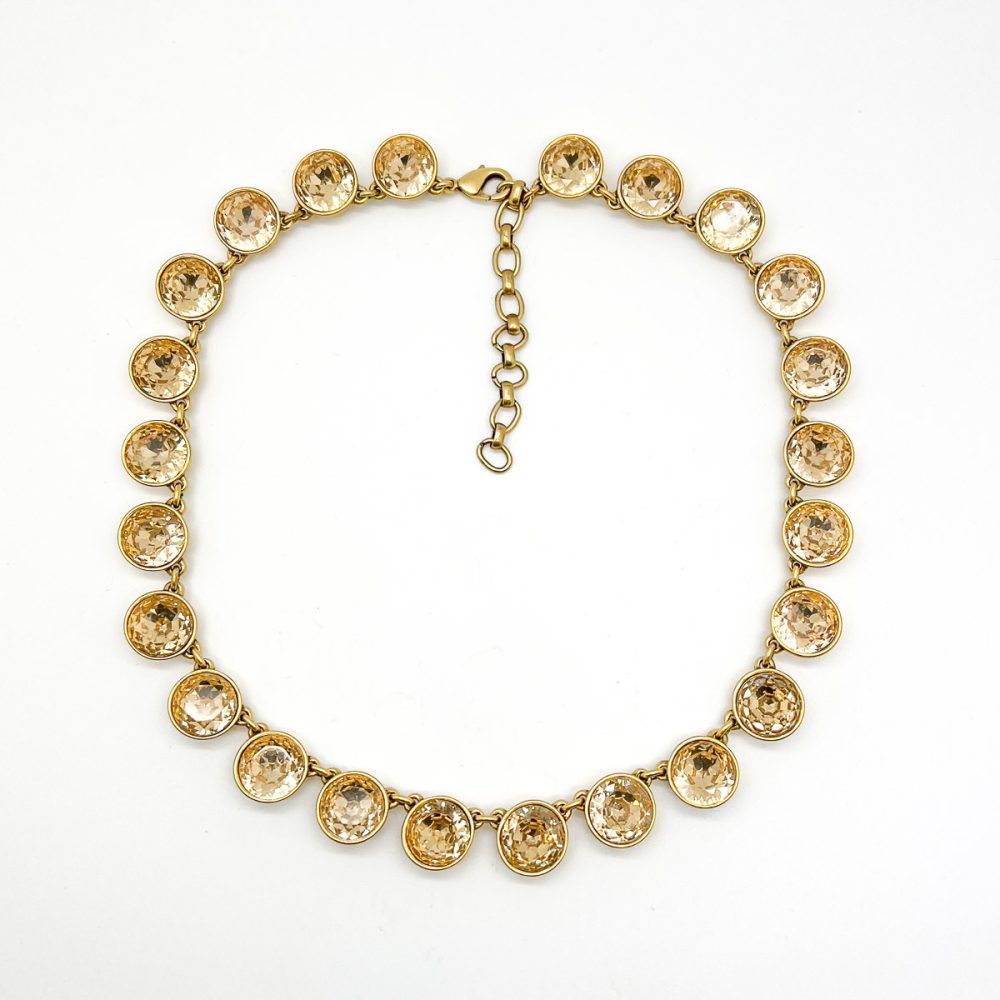Vintage Citrine Crystal Rivière Necklace
