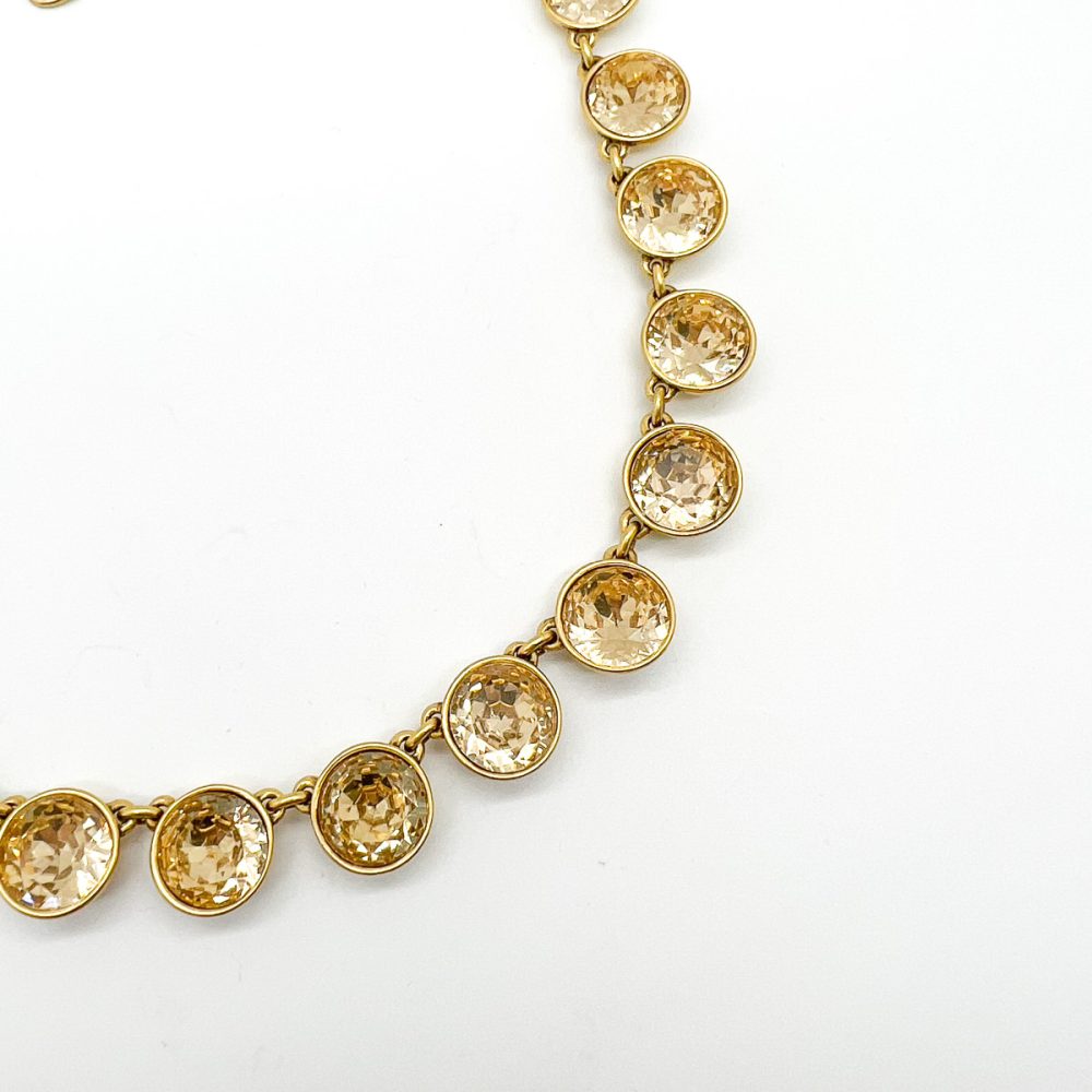 Vintage Citrine Crystal Rivière Necklace