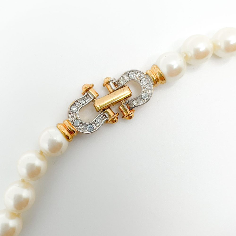 Vintage Pearl Horseshoe Necklace