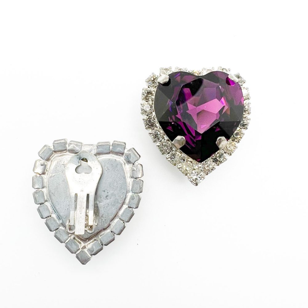 Vintage Amethyst Heart Earrings