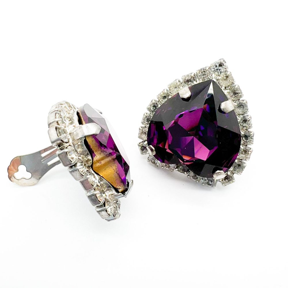 Vintage Amethyst Heart Earrings