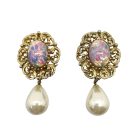 Jennifer Gibson Jewellery-1573 (3) Vintage Opal Glass Earrings