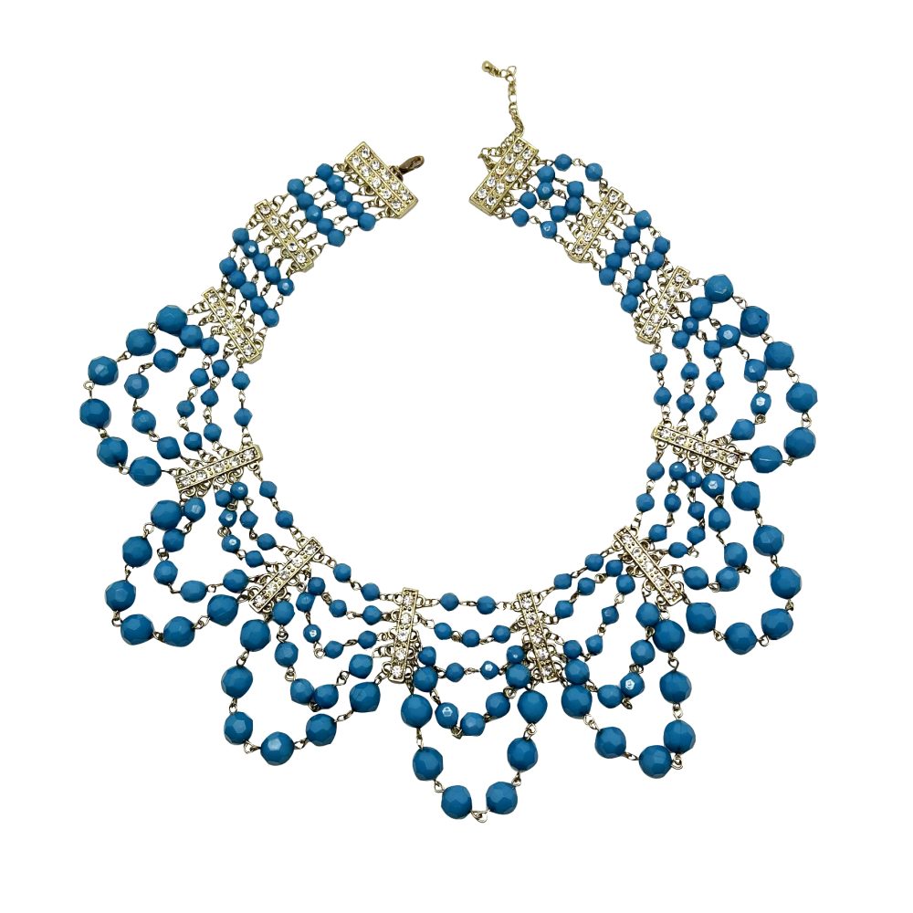 Turquoise Crystal Festoon Collar