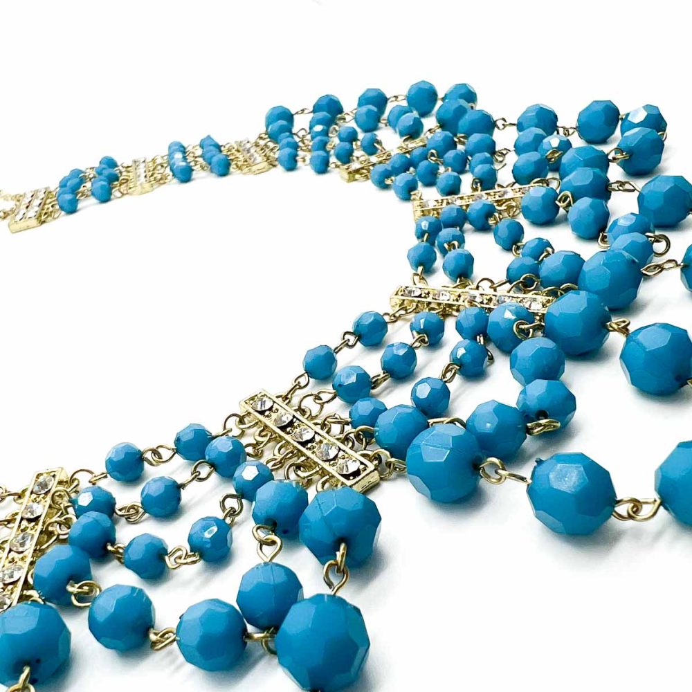 Turquoise Crystal Festoon Collar