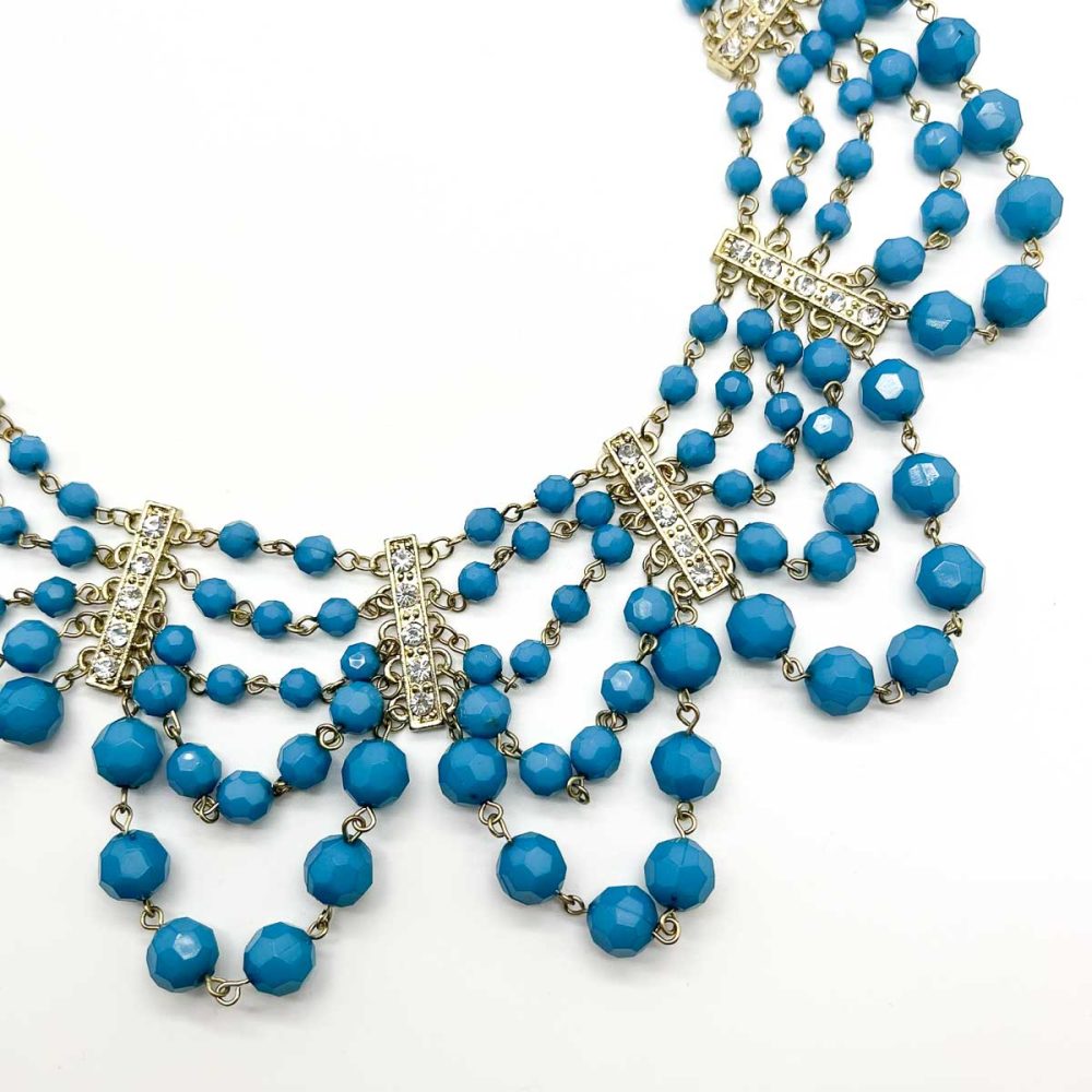 Turquoise Crystal Festoon Collar