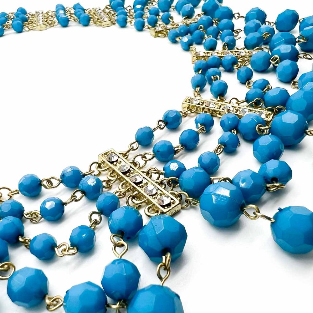 Turquoise Crystal Festoon Collar