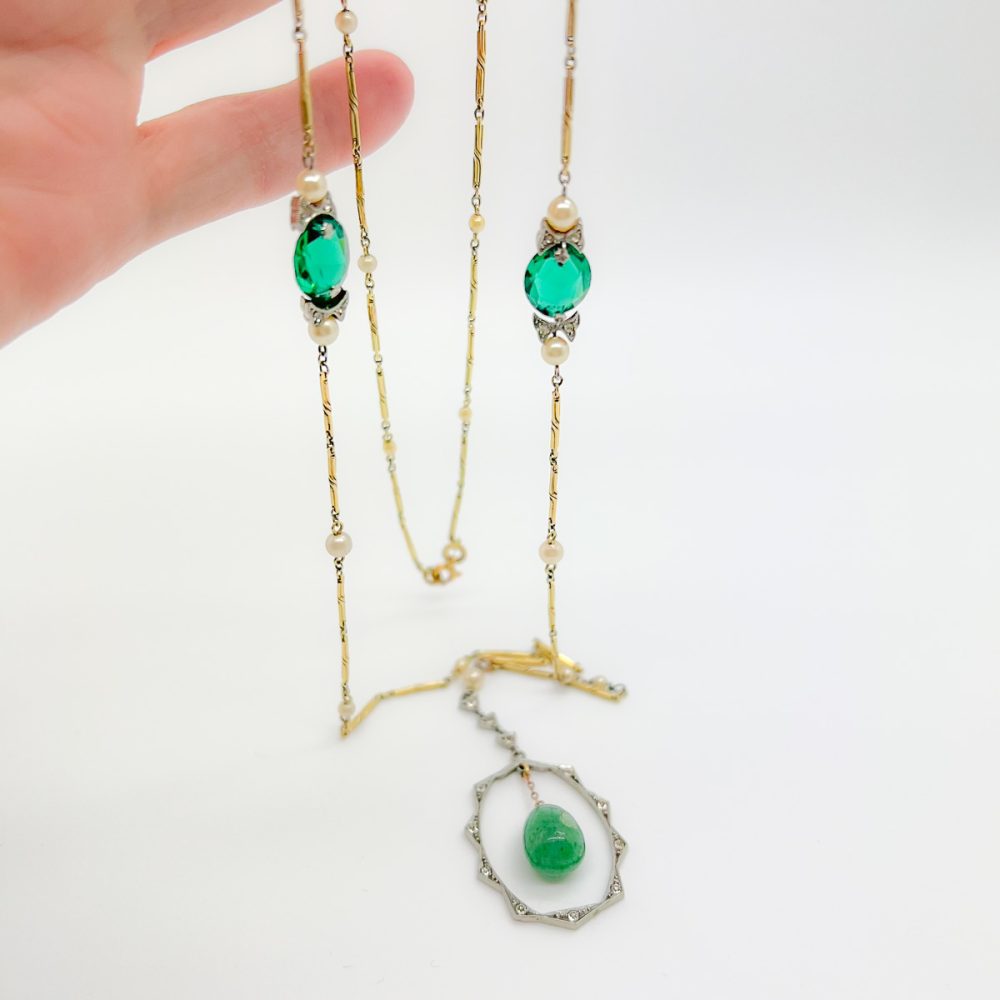 Antique Art Deco Pearl Lariat