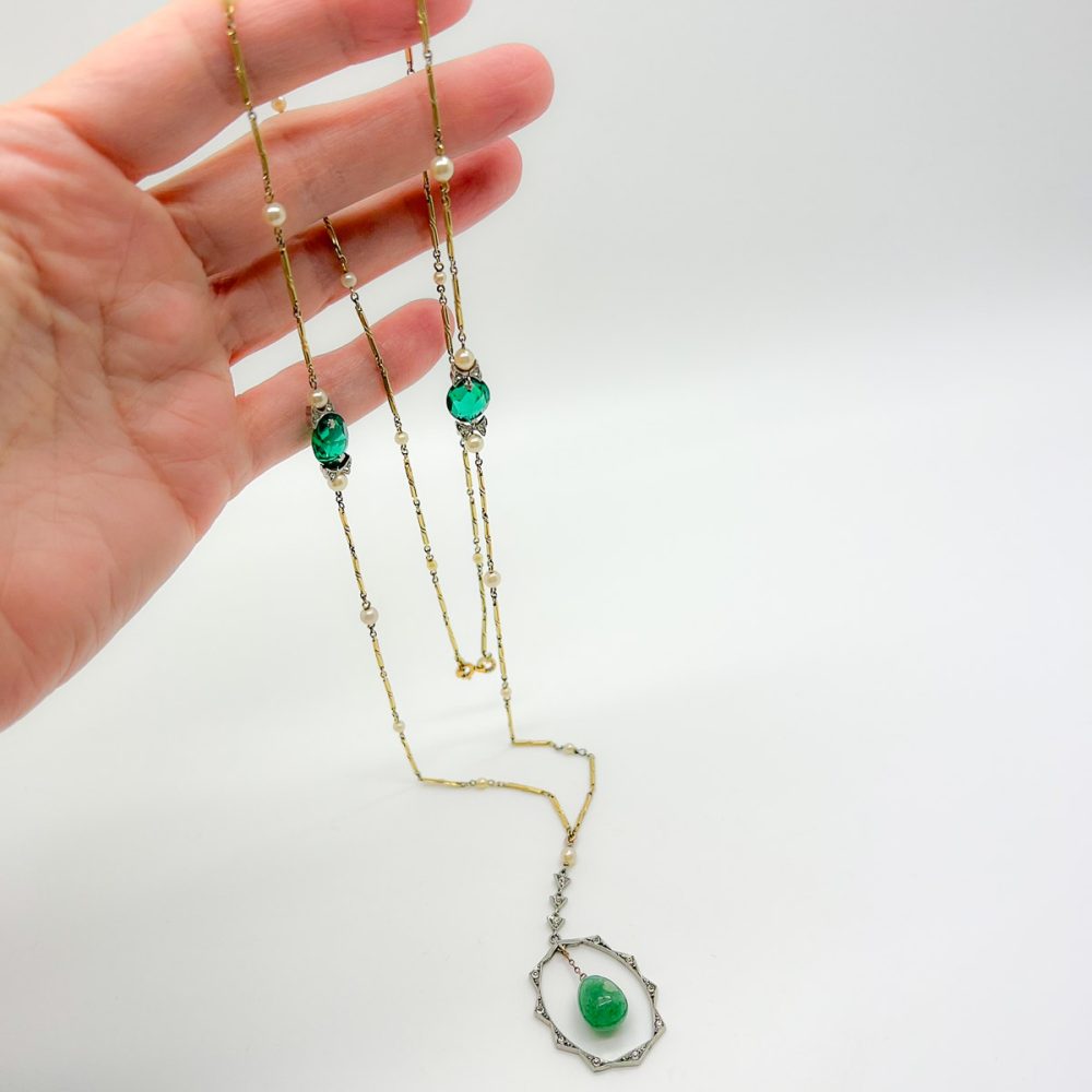 Antique Art Deco Pearl Lariat