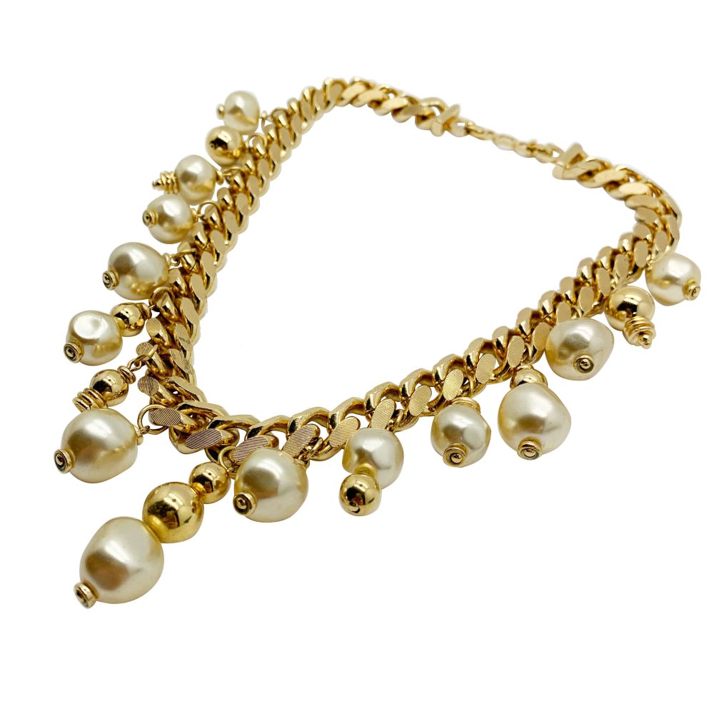 Vintage Dior Pearl Chain Necklace