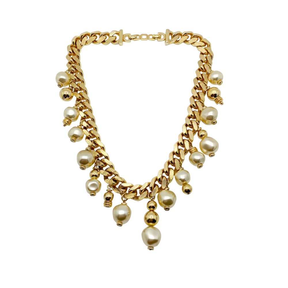 Vintage Dior Pearl Chain Necklace