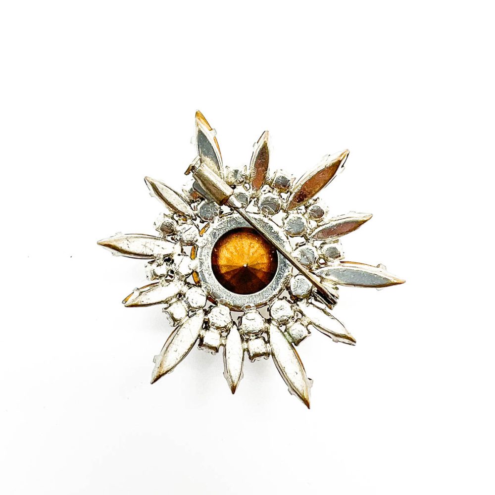 Vintage Glass Paste Starburst Brooch