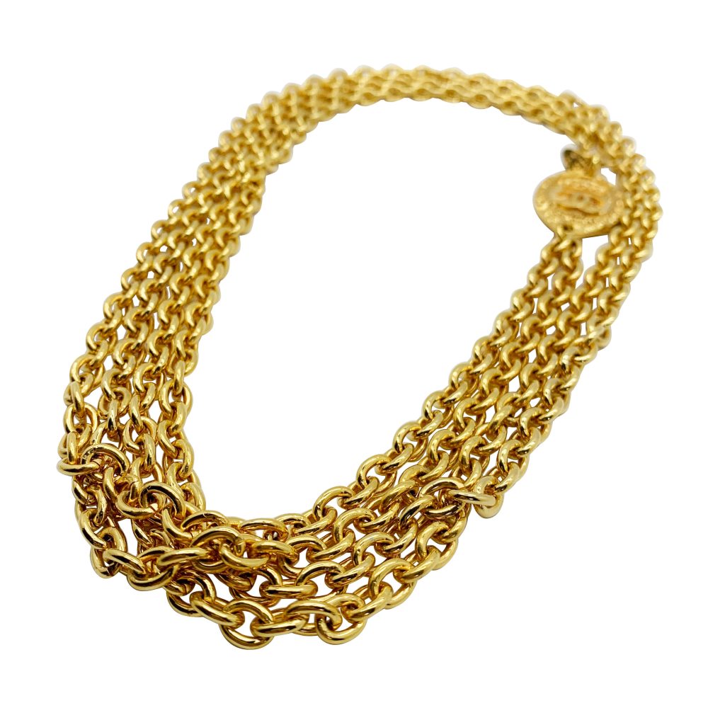 vintage chanel crowned logo necklace