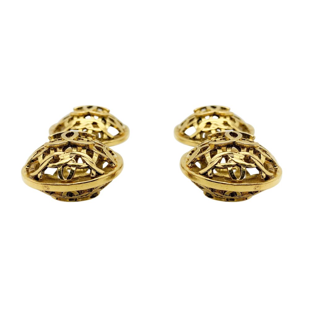 vintage chanel logo earrings