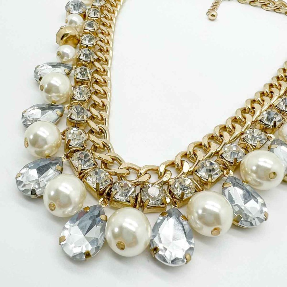 pearl droplet chain necklace