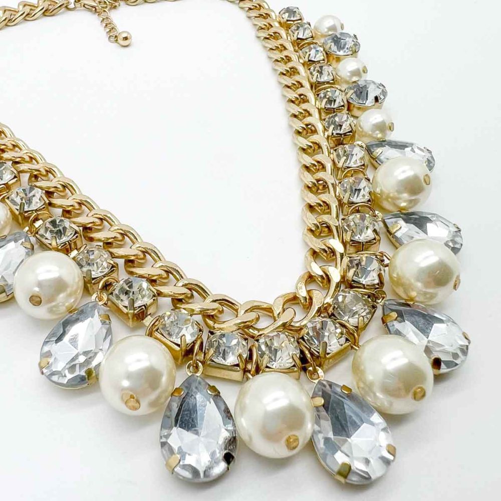 pearl droplet chain necklace
