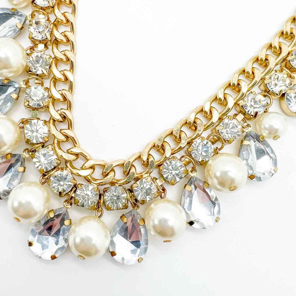 pearl droplet chain necklace