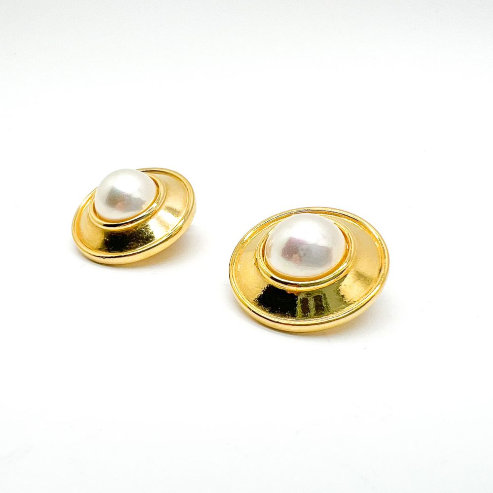 vintage pearl target earrings