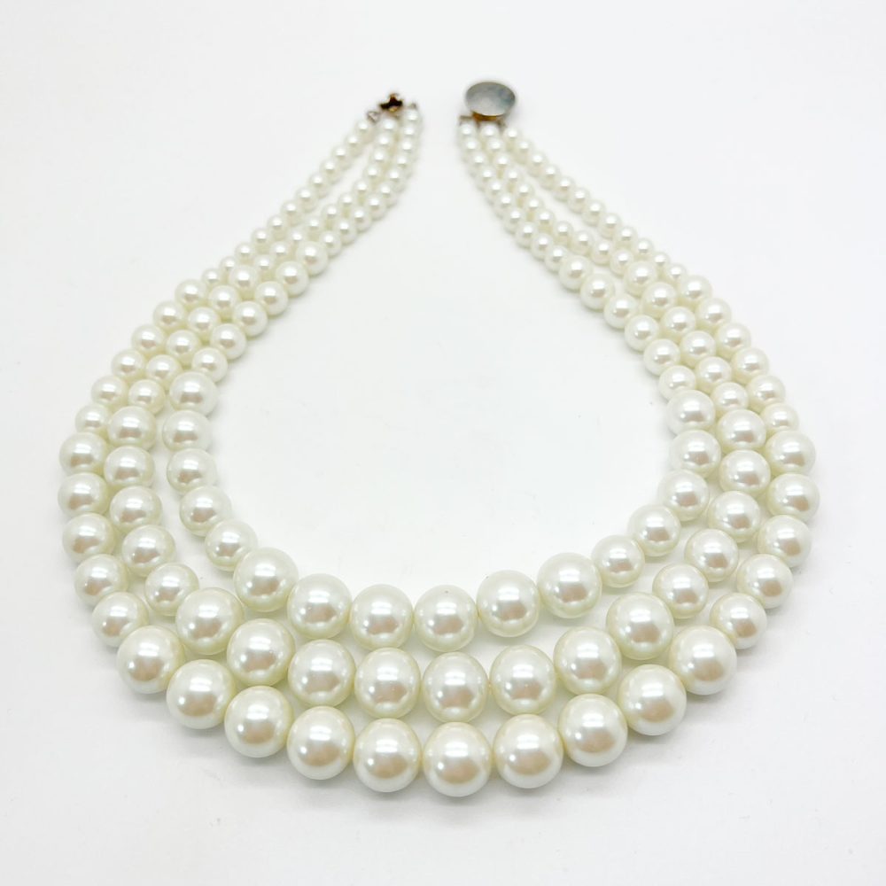 Vintage Triple Strand Pearl Necklace