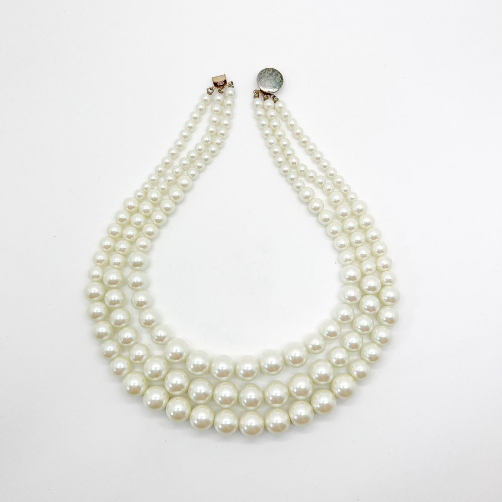 Vintage Triple Strand Pearl Necklace
