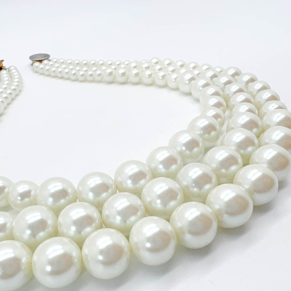 Vintage Triple Strand Pearl Necklace
