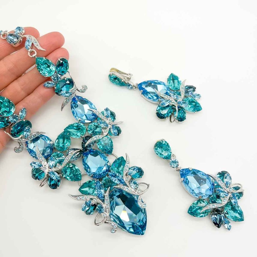 Grand Aqua Crystal Necklace